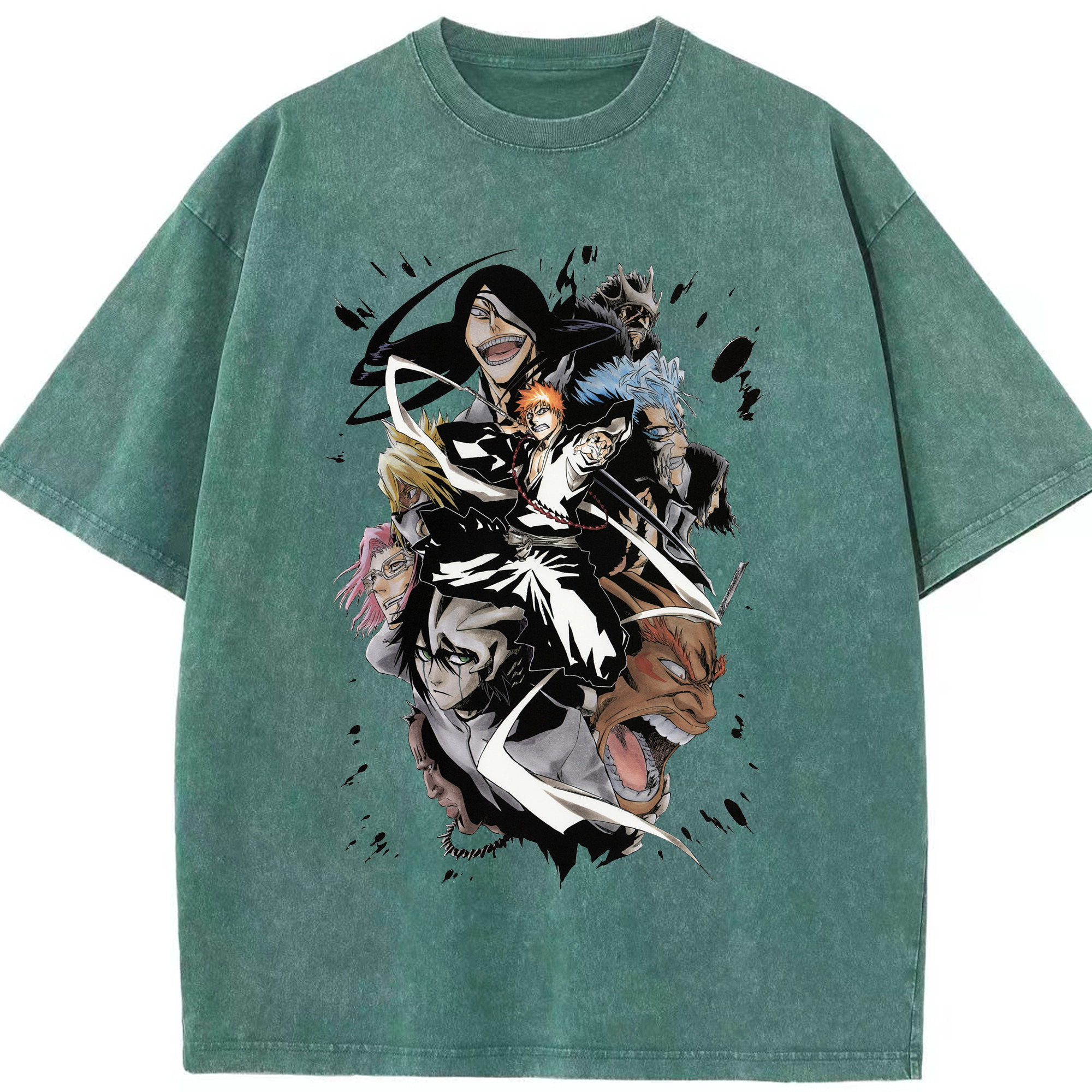 （画像用） ブリーチ 黒崎一護（くろさき いちご）BLEACH Kurosaki Ichigo 綿100% ヴィンテージ風 半袖Tシャツ（フロントプリント）